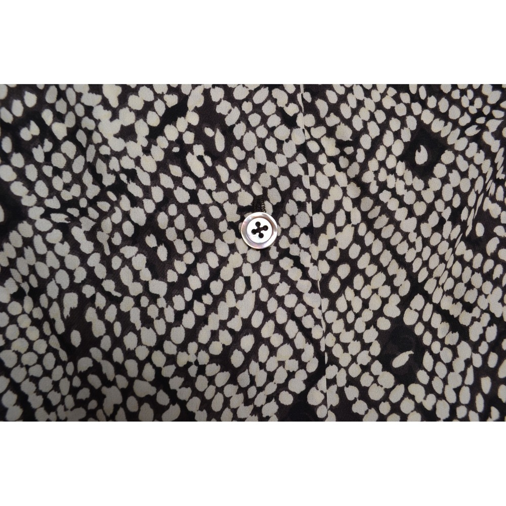 Vintage Linda Allard Ellen Tracy Silk Work Pant Set 14 Black Cream Geometric New - Picture 7 of 10